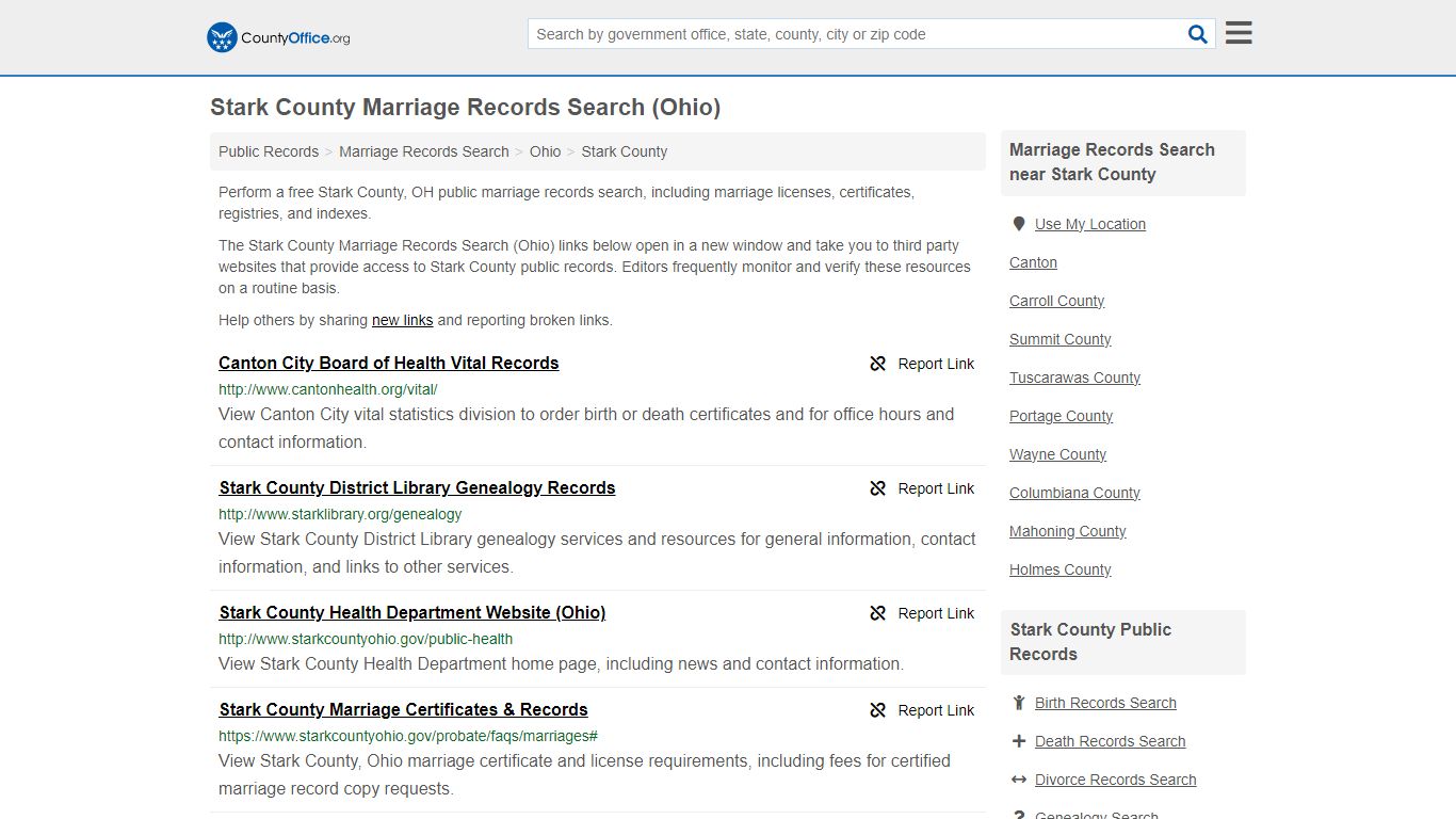 Marriage Records Search - Stark County, OH (Marriage Licenses ...