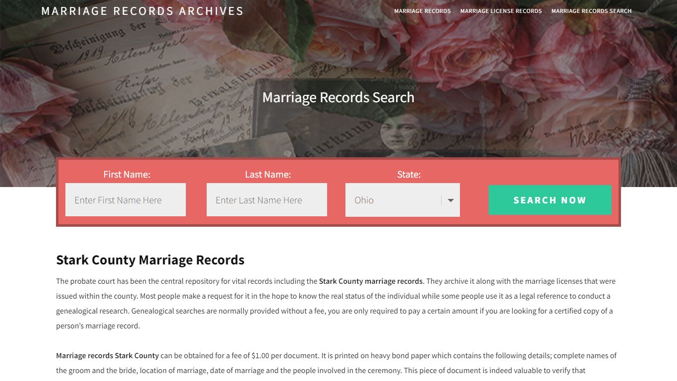 Stark County Marriage Records | Enter Name and Search | 14 Days Free